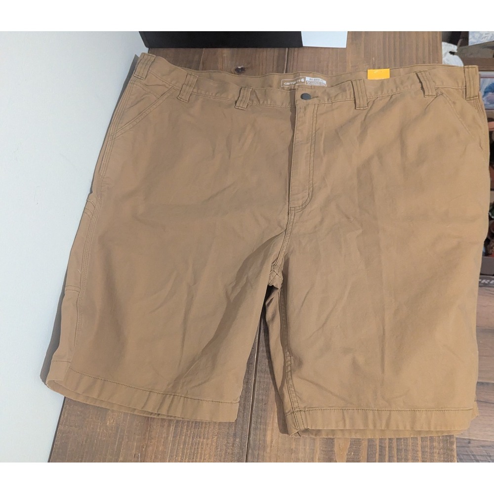 NWT Carhartt Relaxed Fit Rugged Flex Canvas Work‎ Shorts Mens Size 50 Khaki